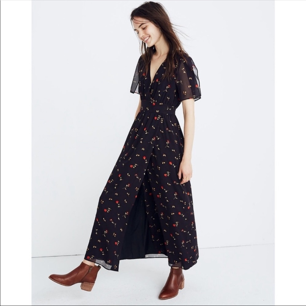 🌎 Madewell Tulip sleeve Maxi Dress